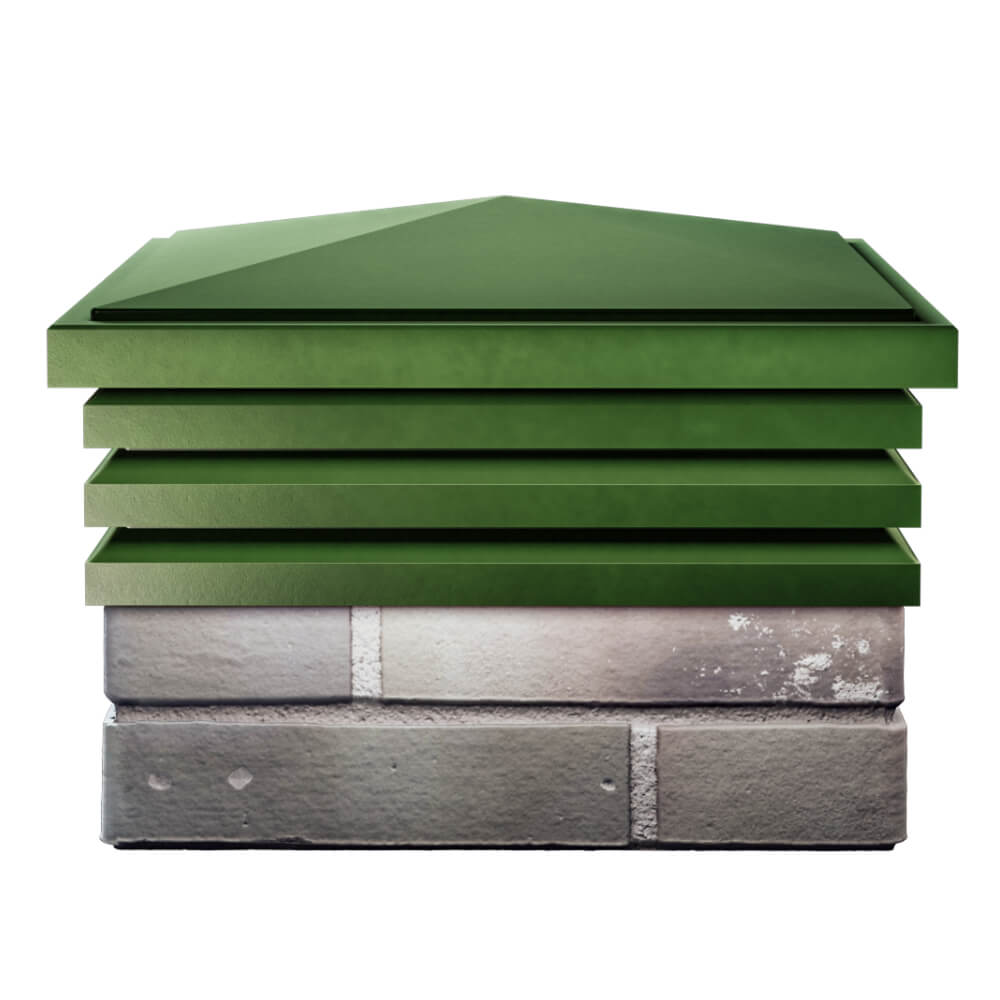 Колпак Zking Бона ХайТек Зеленый на столб 1.5х1.5 кирпича (385х385мм) Кандалакша фото