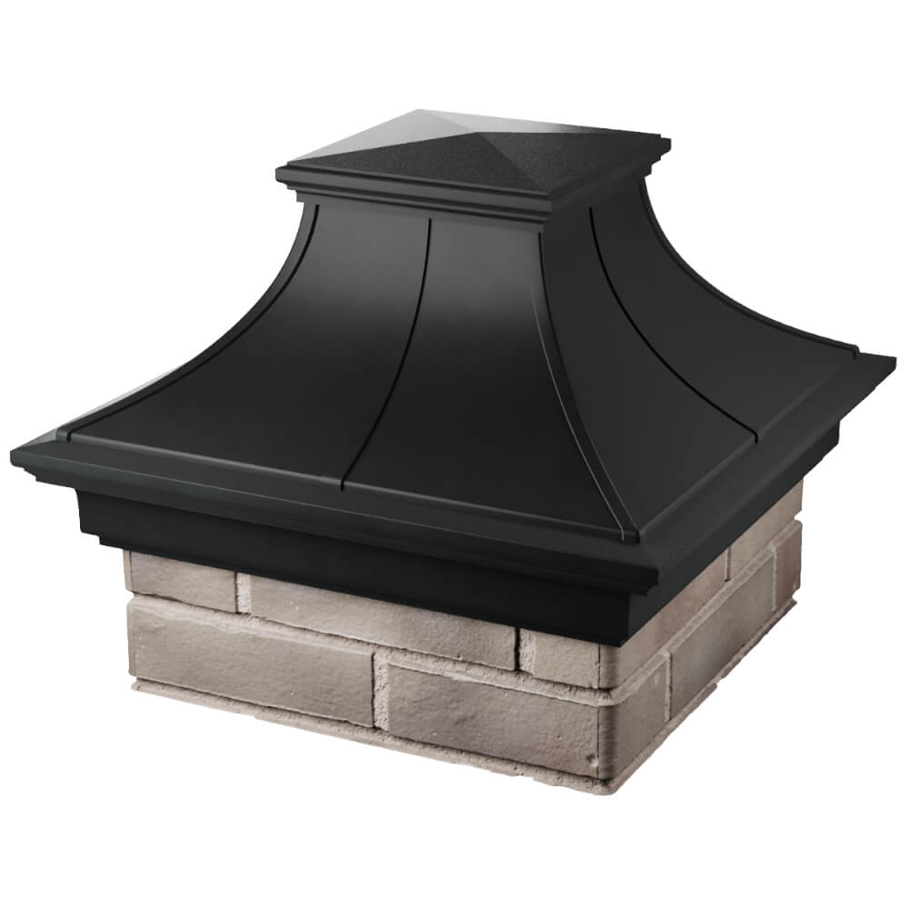 Колпак Zking Монблан Премиум Черный на столб 1.5х1.5 кирпича (385х385мм) в Кандалакше фото