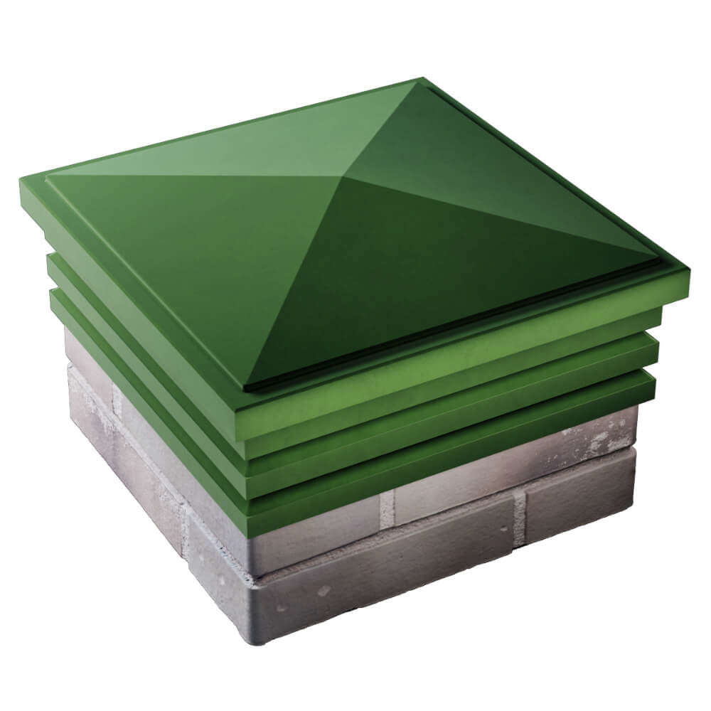 Колпак Zking Бона ХайТек Зеленый на столб 1.5х1.5 кирпича (385х385мм) в Кандалакше фото