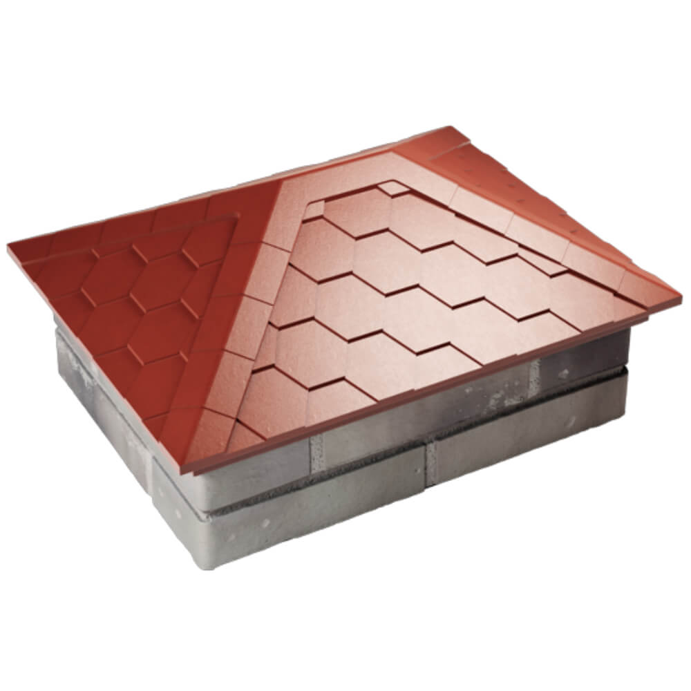 Колпак Zking Эверест Красный на столб 2х1.5 кирпича (520х390мм) Кандалакша фото