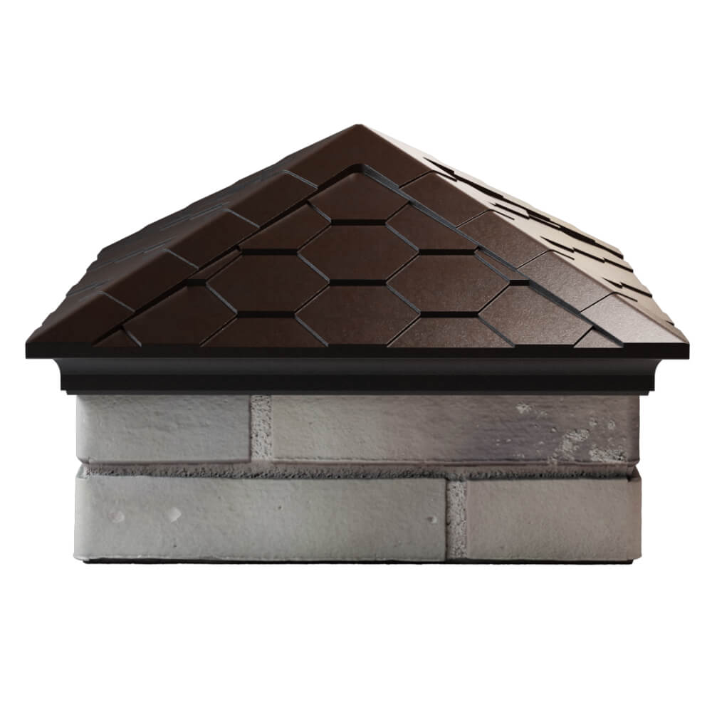 Колпак Zking Эверест Коричневый на столб 1.5х1.5 кирпича (390х390мм) Кандалакша фото