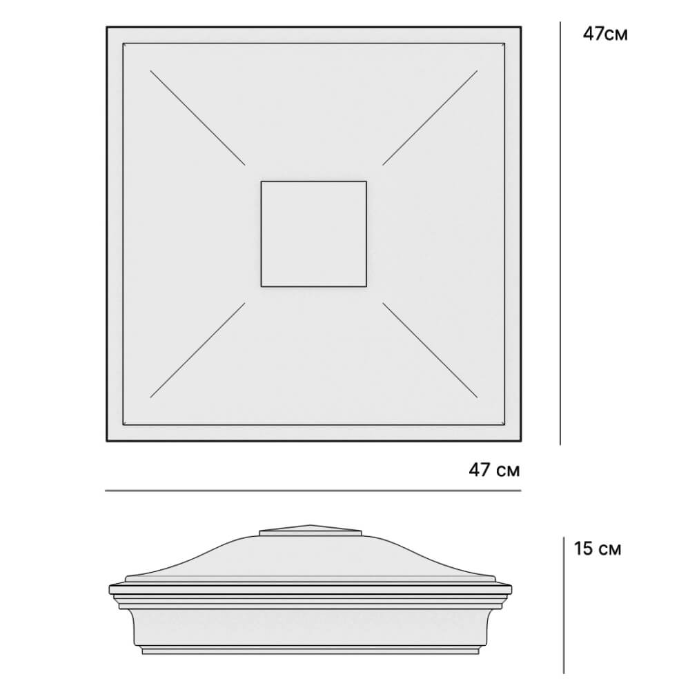Колпак Zking Монблан Бежевый на столб 1.5х1.5 кирпича (385х385мм) с подсветкой в Кандалакше фото