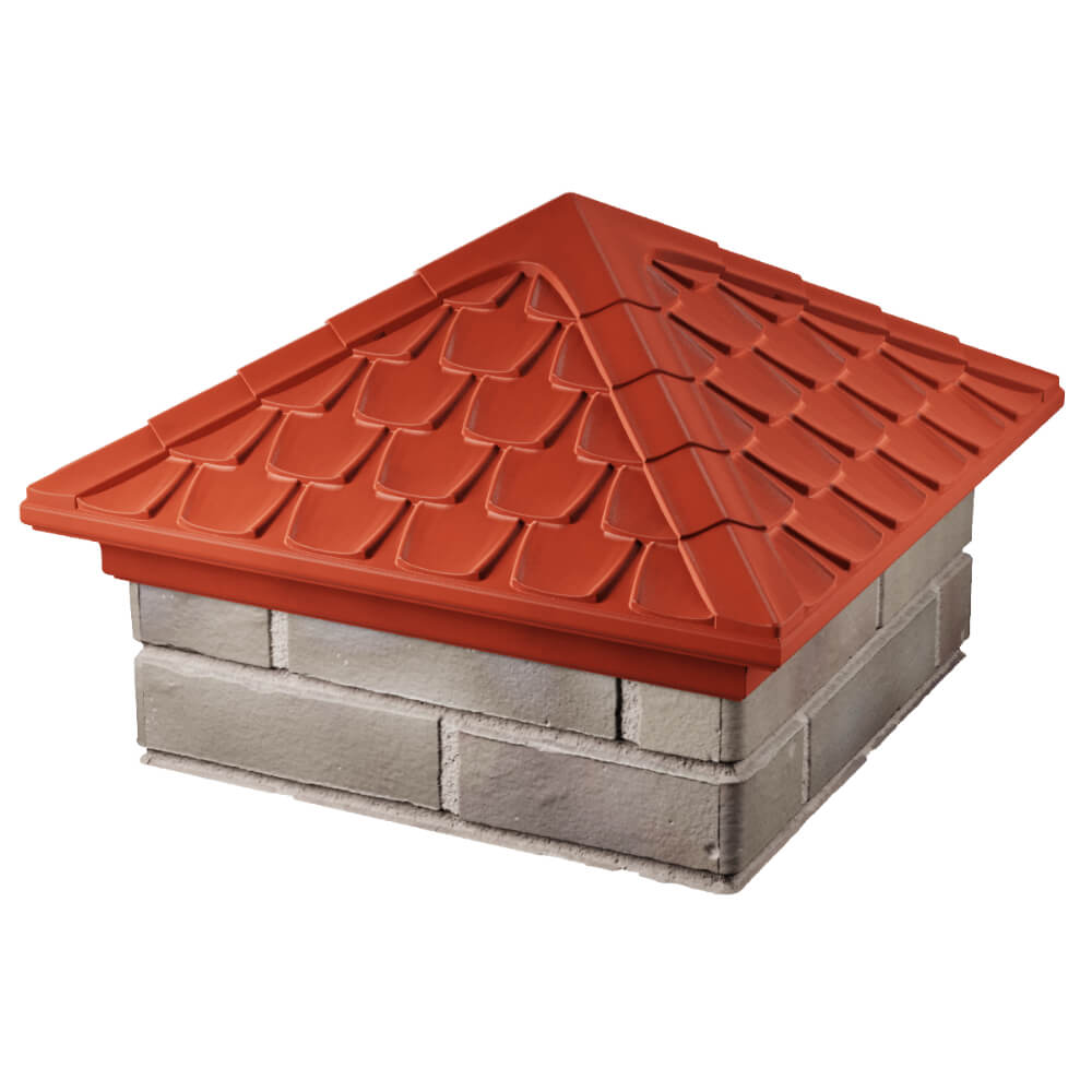 Колпак Zking Эльбрус Красный на столб 1.5х1.5 кирпича (385х385мм) в Кандалакше фото