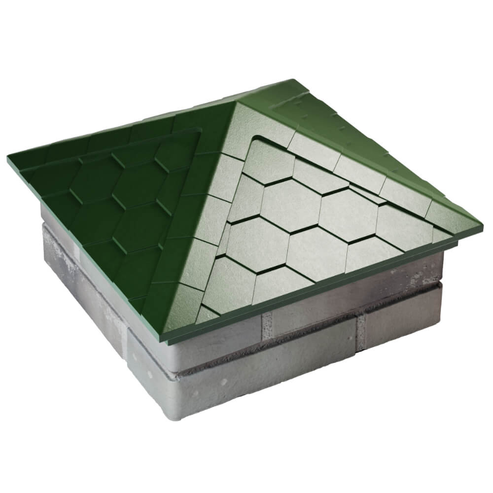 Колпак Zking Эверест Зеленый на столб 1.5х1.5 кирпича (390х390мм) в Кандалакше фото