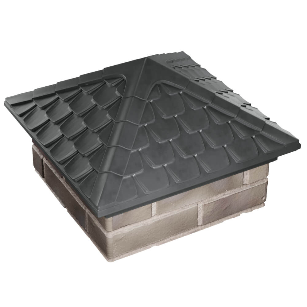 Колпак Zking Эльбрус Серый на столб 1.5х1.5 кирпича (385х385мм) в Кандалакше фото