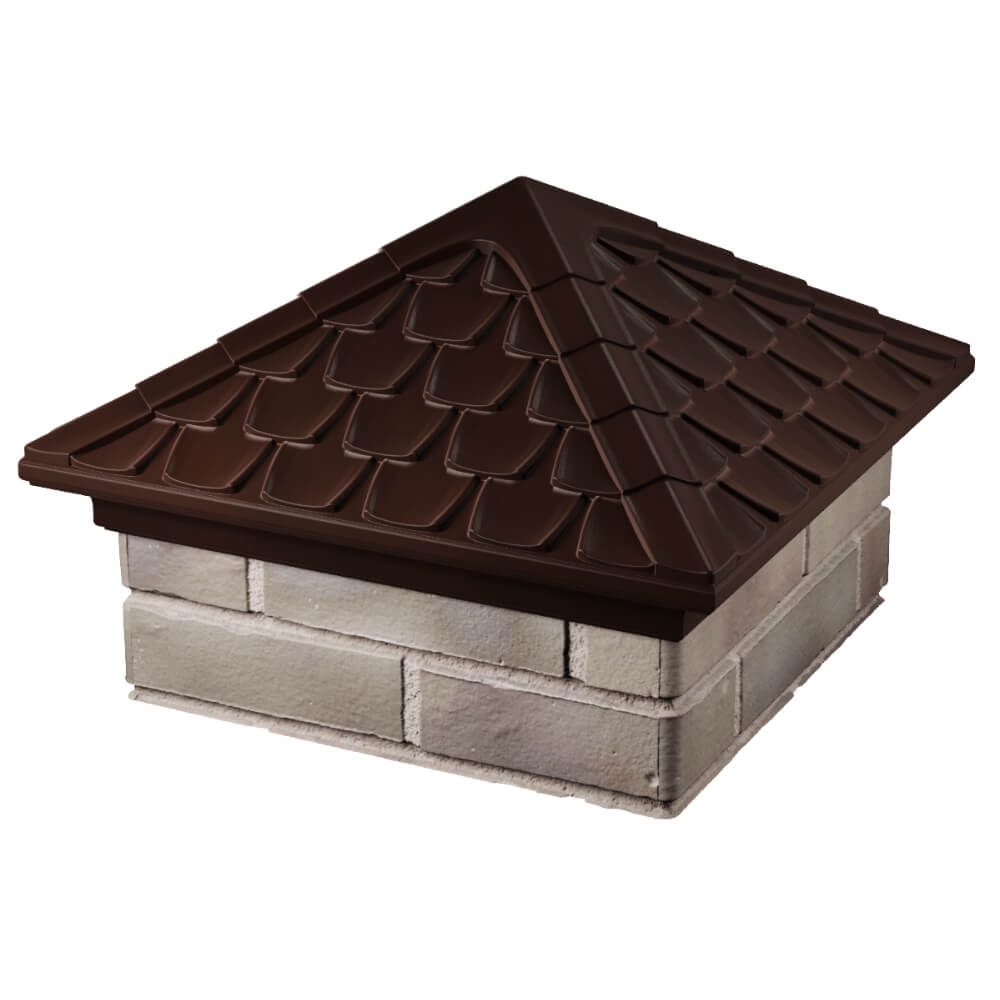 Колпак Zking Эльбрус Коричневый на столб 1.5х1.5 кирпича (385х385мм) в Кандалакше фото