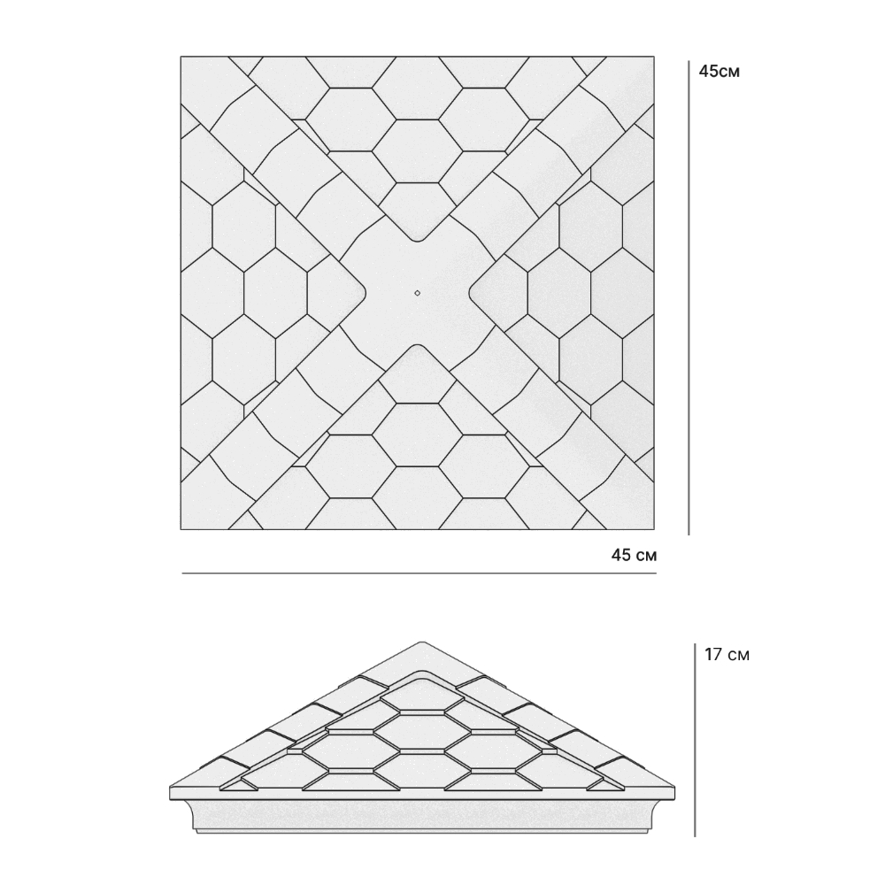 Колпак Zking Эверест Бежевый на столб 1.5х1.5 кирпича (390х390мм) в Кандалакше фото