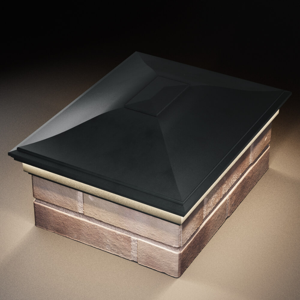 Колпак Zking Монблан Черный на столб 2х1.5 кирпича (515х385мм) c подсветкой в Кандалакше фото