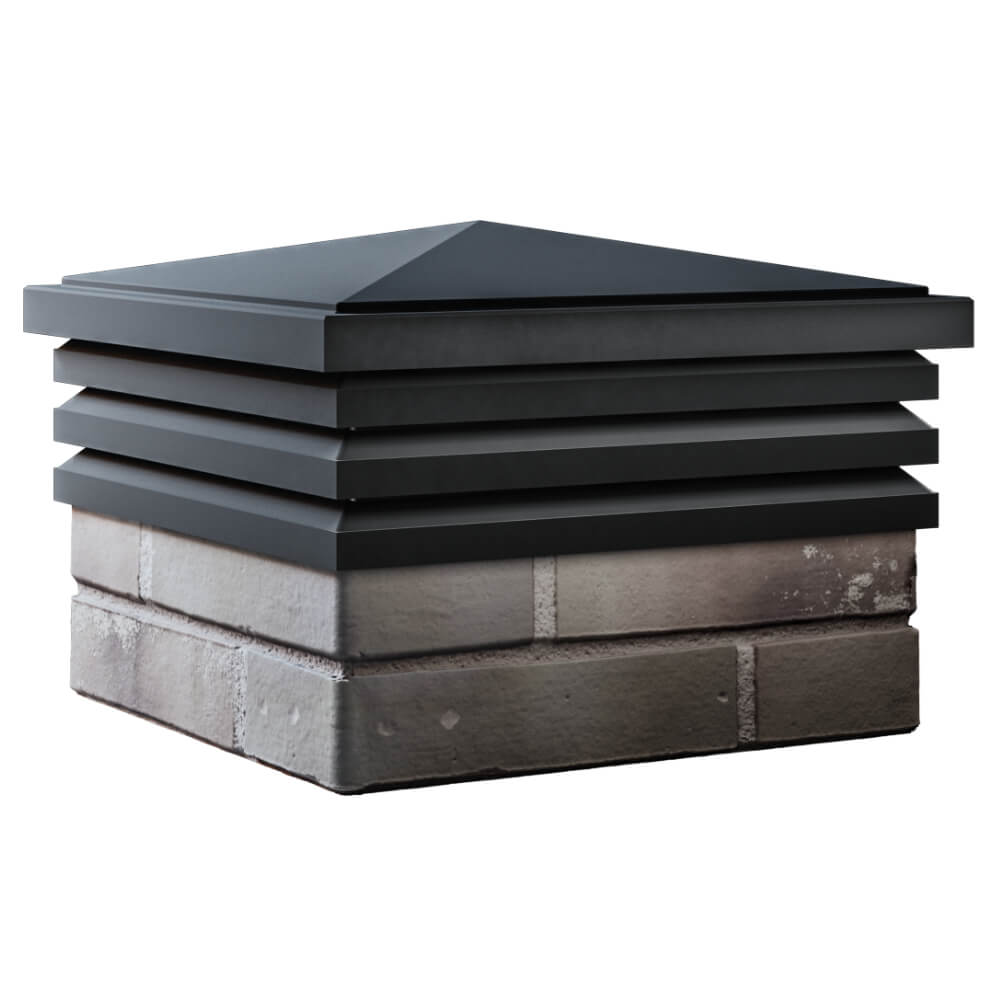 Колпак Zking Бона ХайТек Черный на столб 1.5х1.5 кирпича (385х385мм) в Кандалакше фото