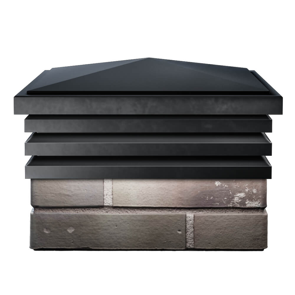 Колпак Zking Бона ХайТек Черный на столб 1.5х1.5 кирпича (385х385мм) Кандалакша фото