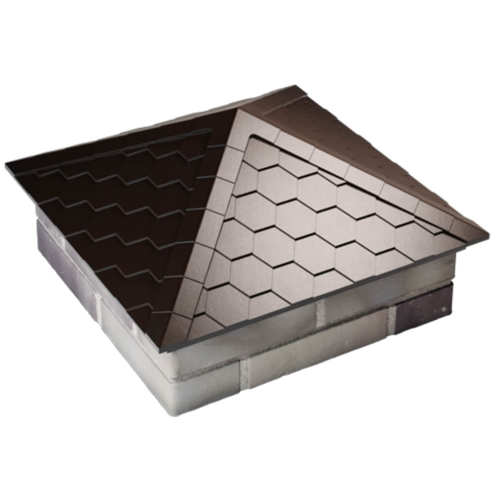Колпак Zking Эверест Коричневый на столб 2х2 кирпича (535х535мм) Кандалакша фото