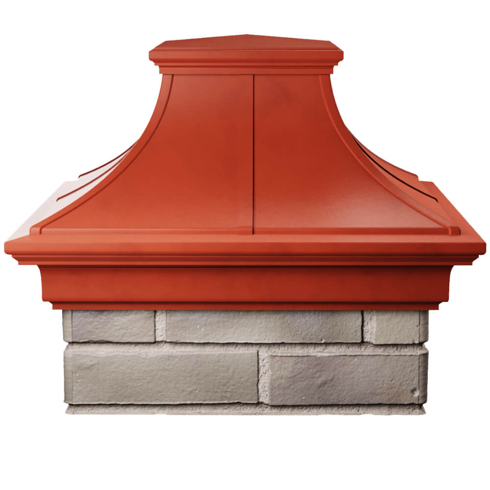 Колпак Zking Монблан Премиум Красный на столб 1.5х1.5 кирпича (385х385мм) Кандалакша фото