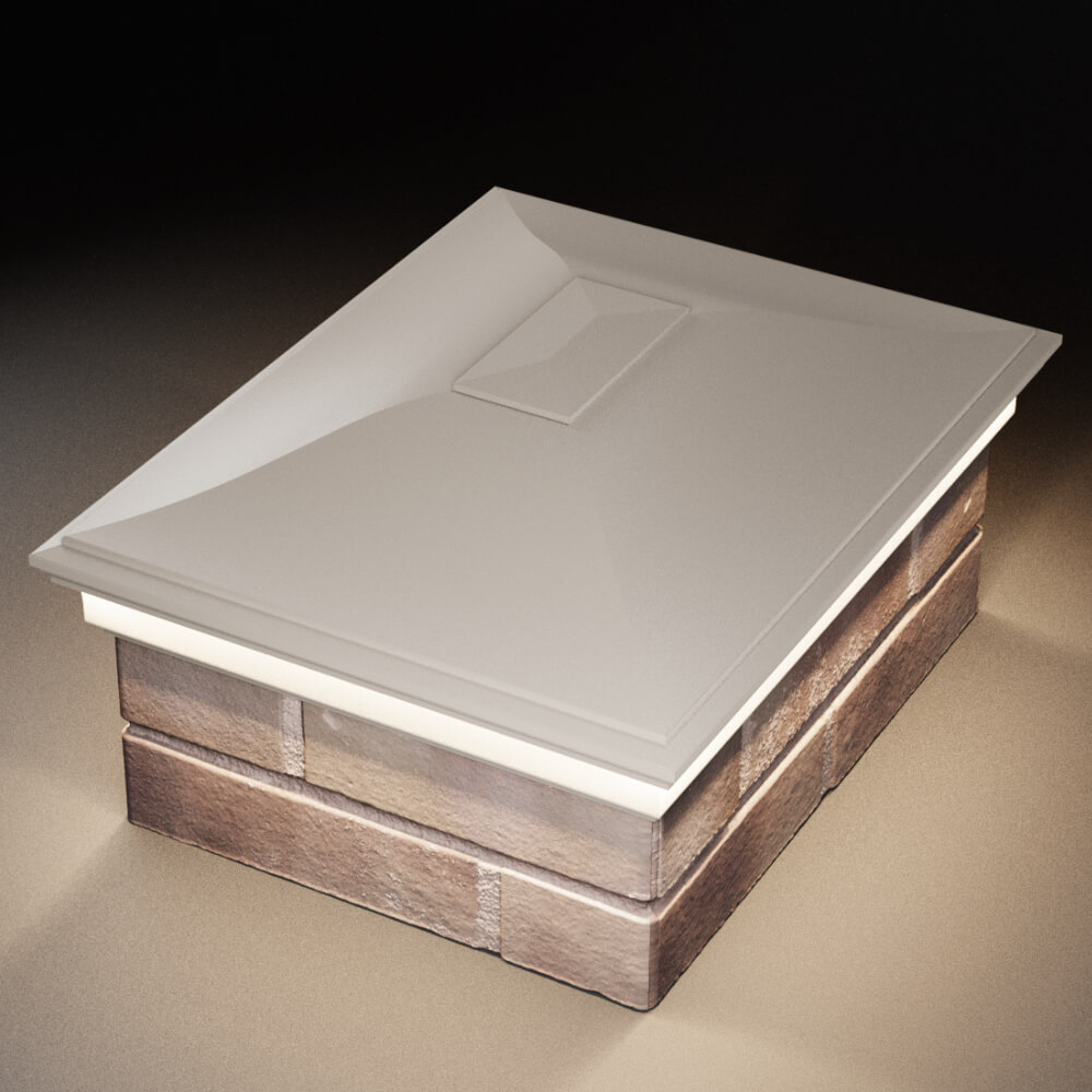 Колпак Zking Монблан Бежевый на столб 2х1.5 кирпича (515х385мм) c подсветкой в Кандалакше фото