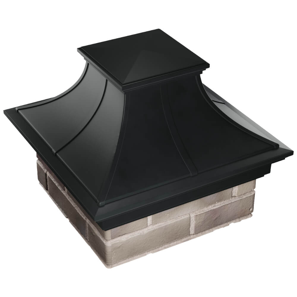 Колпак Zking Монблан Премиум Черный на столб 1.5х1.5 кирпича (385х385мм) в Кандалакше фото