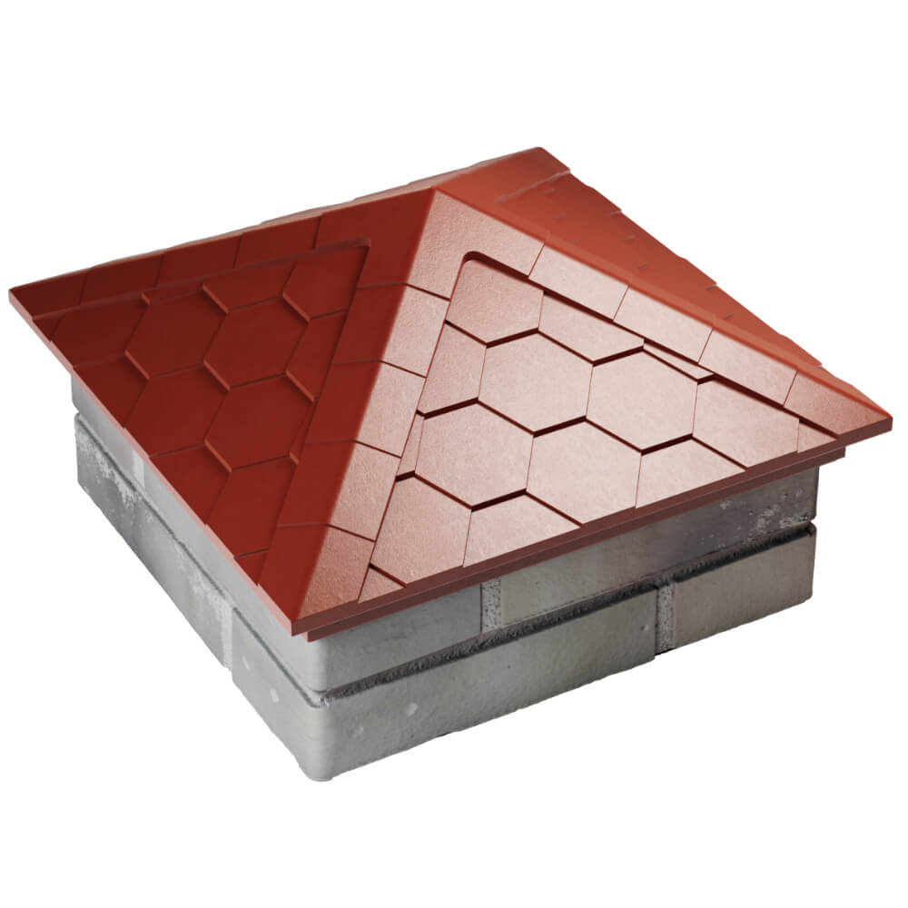 Колпак Zking Эверест Красный на столб 1.5х1.5 кирпича (390х390мм) в Кандалакше фото