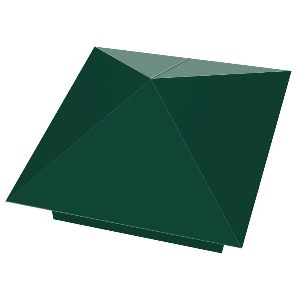 Колпак металлический 390х390мм RAL6005 Зеленый Мох заборный Кандалакша фото