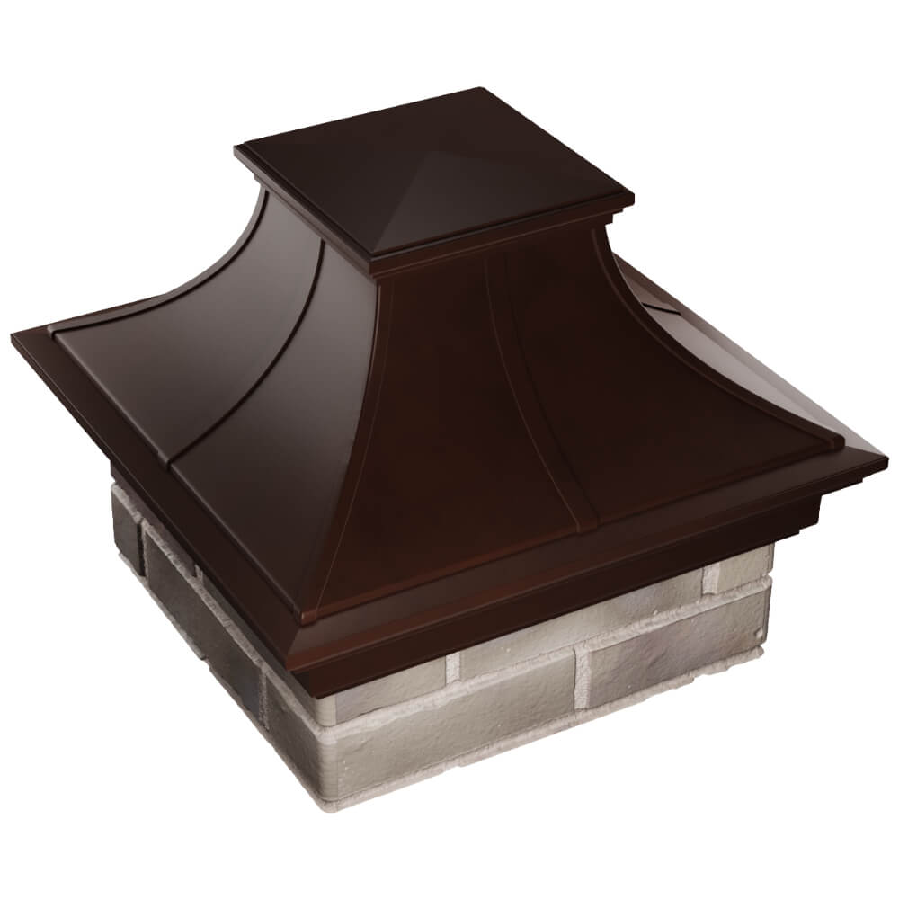 Колпак Zking Монблан Премиум Коричневый на столб 1.5х1.5 кирпича (385х385мм) в Кандалакше фото