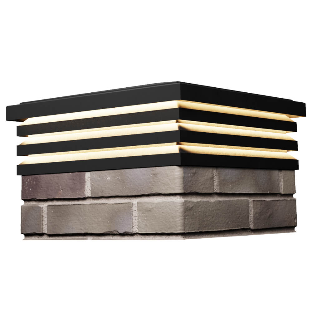 Колпак Zking Бона ХайТек Черный на столб 1.5х1.5 кирпича (385х385мм) с подсветкой в Кандалакше фото