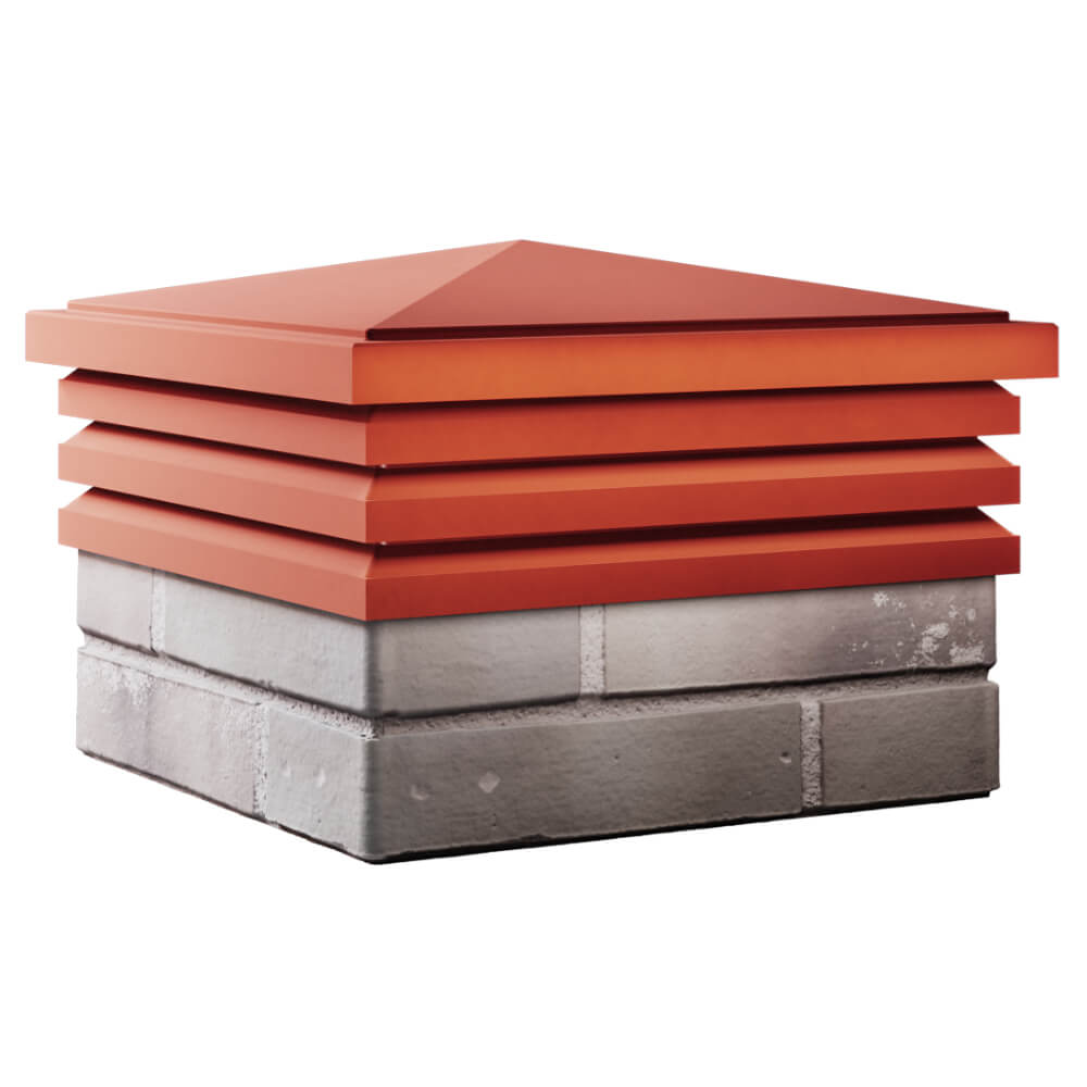 Колпак Zking Бона ХайТек Красный на столб 1.5х1.5 кирпича (385х385мм) в Кандалакше фото