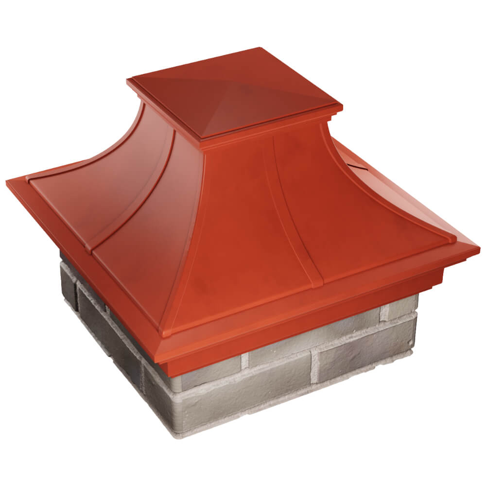 Колпак Zking Монблан Премиум Красный на столб 1.5х1.5 кирпича (385х385мм) в Кандалакше фото