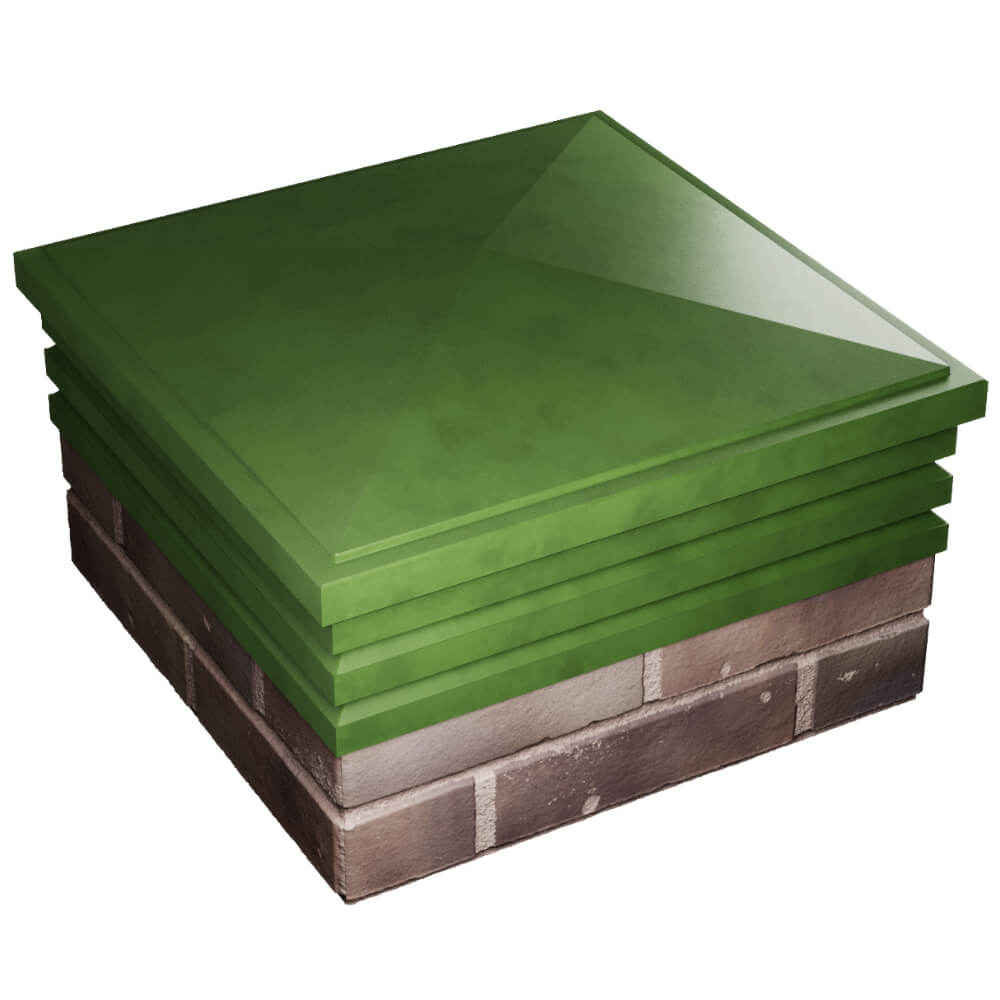 Колпак Zking Бона ХайТек Зеленый на столб 2х2 кирпича (513х513мм) в Кандалакше фото