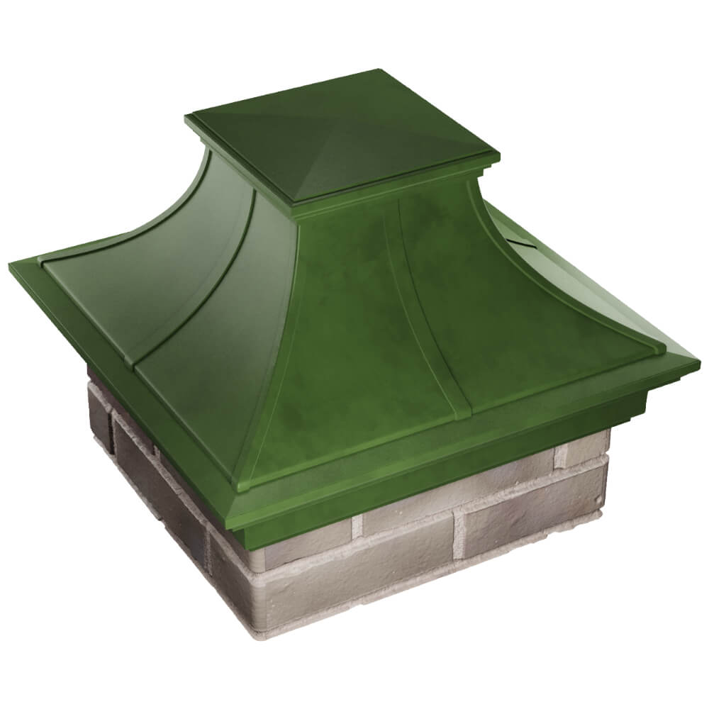 Колпак Zking Монблан Премиум Зеленый на столб 1.5х1.5 кирпича (385х385мм) в Кандалакше фото
