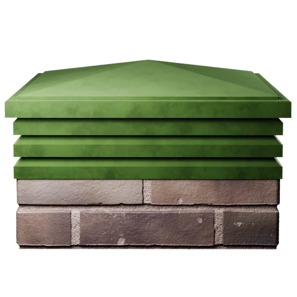 Колпак Zking Бона ХайТек Зеленый на столб 2х2 кирпича (513х513мм) Кандалакша фото