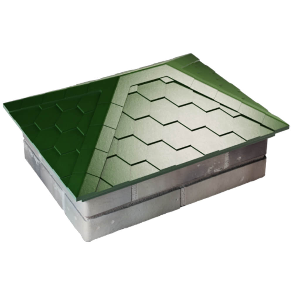 Колпак Zking Эверест Зеленый на столб 2х1.5 кирпича (520х390мм) Кандалакша фото