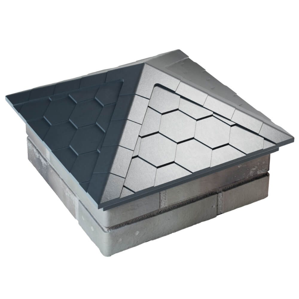 Колпак Zking Эверест Серый на столб 1.5х1.5 кирпича (390х390мм) в Кандалакше фото