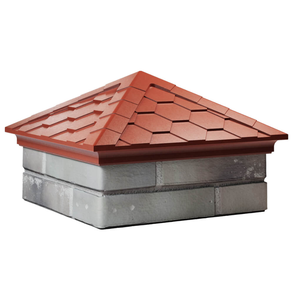 Колпак Zking Эверест Красный на столб 1.5х1.5 кирпича (390х390мм) в Кандалакше фото