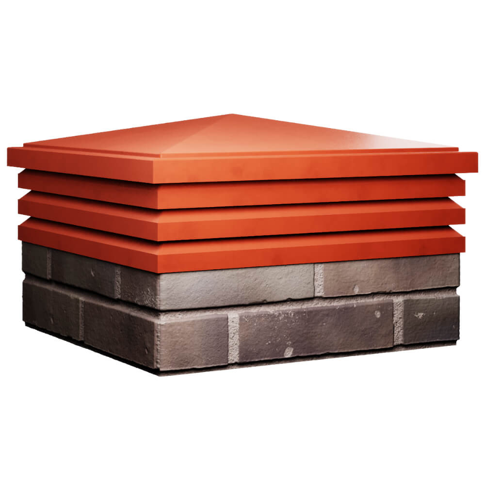 Колпак Zking Бона ХайТек Красный на столб 2х2 кирпича (513х513мм) в Кандалакше фото