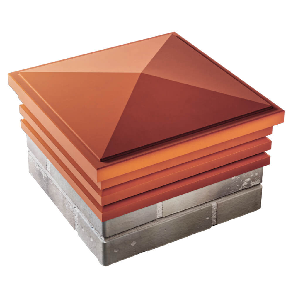 Колпак Zking Бона ХайТек Красный на столб 1.5х1.5 кирпича (385х385мм) в Кандалакше фото