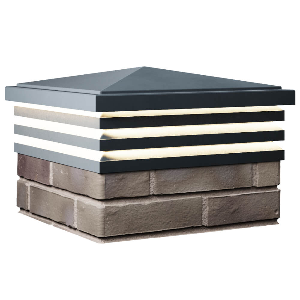 Колпак Zking Бона ХайТек Серый на столб 1.5х1.5 кирпича (385х385мм) с подсветкой в Кандалакше фото