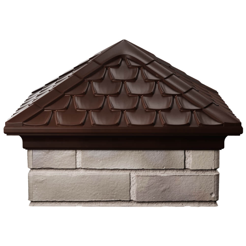 Колпак Zking Эльбрус Коричневый на столб 1.5х1.5 кирпича (385х385мм) Кандалакша фото