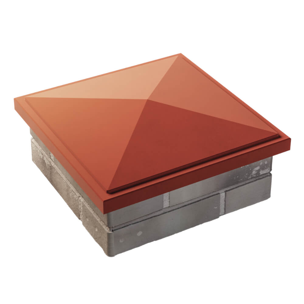 Колпак Zking БонаМоно Красный на столб 1.5х1.5 кирпича (385х385, 400х400мм) в Кандалакше фото