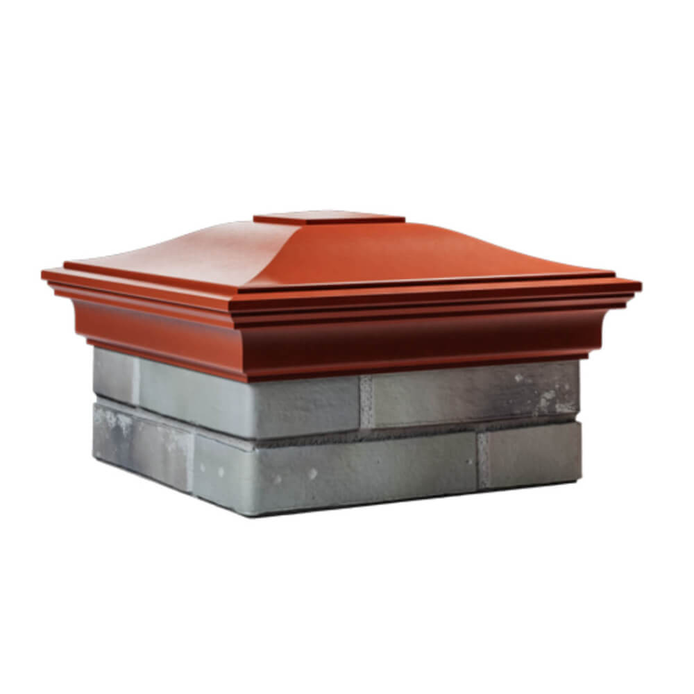 Колпак Zking Монблан Красный на столб 1.5х1.5 еврокирпича 0.7НФ (355х355мм) в Кандалакше фото