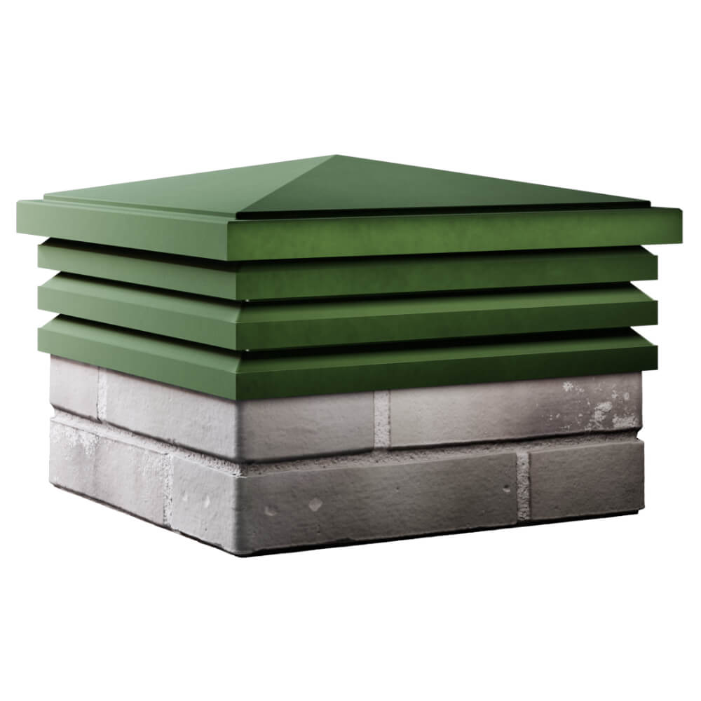 Колпак Zking Бона ХайТек Зеленый на столб 1.5х1.5 кирпича (385х385мм) в Кандалакше фото