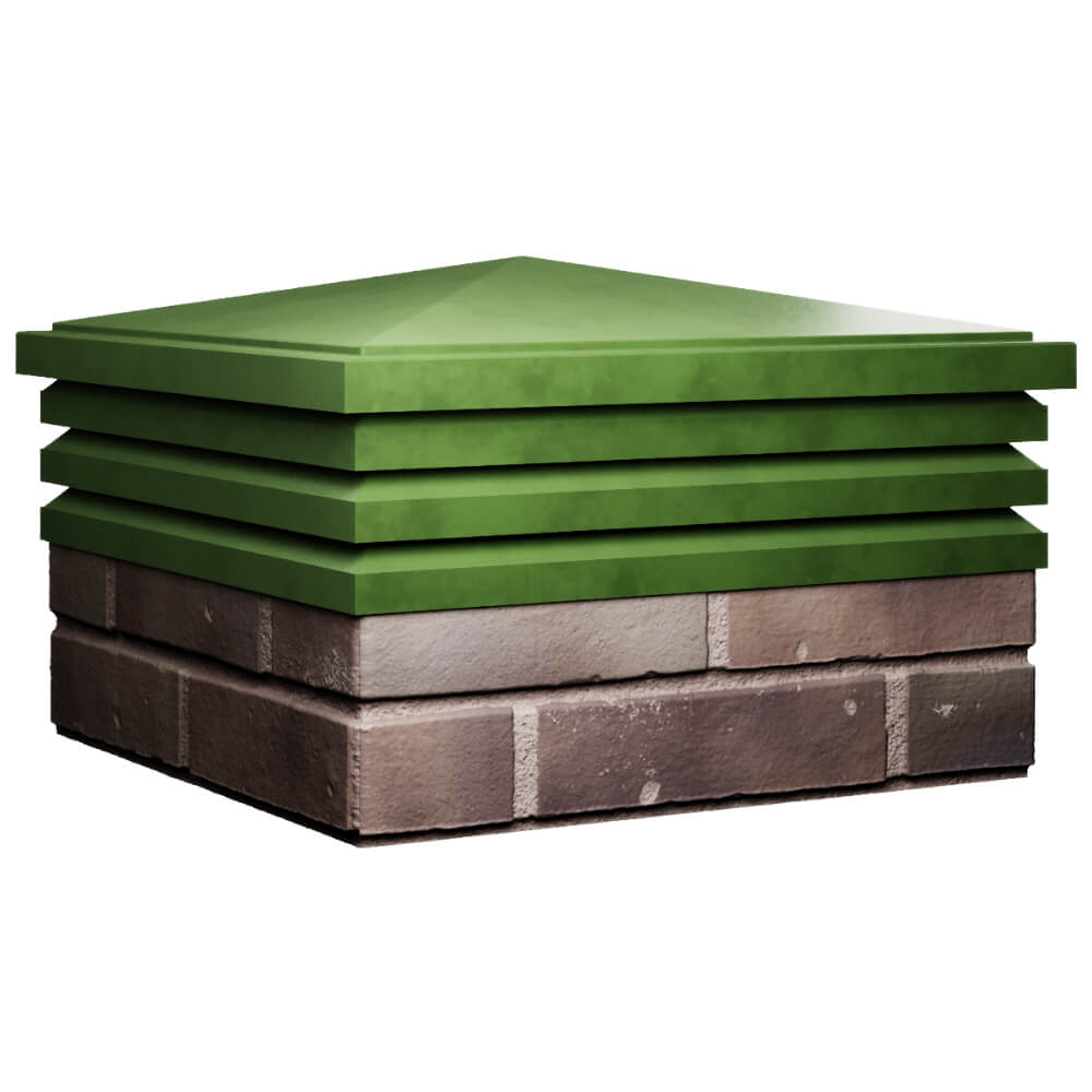 Колпак Zking Бона ХайТек Зеленый на столб 2х2 кирпича (513х513мм) в Кандалакше фото