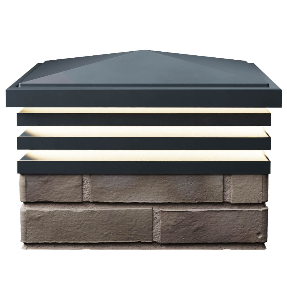 Колпак Zking Бона ХайТек Серый на столб 1.5х1.5 кирпича (385х385мм) с подсветкой в Кандалакше фото