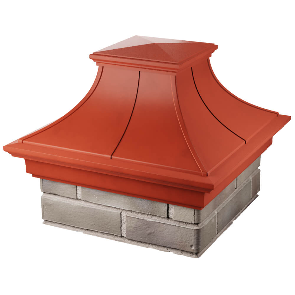 Колпак Zking Монблан Премиум Красный на столб 1.5х1.5 кирпича (385х385мм) в Кандалакше фото