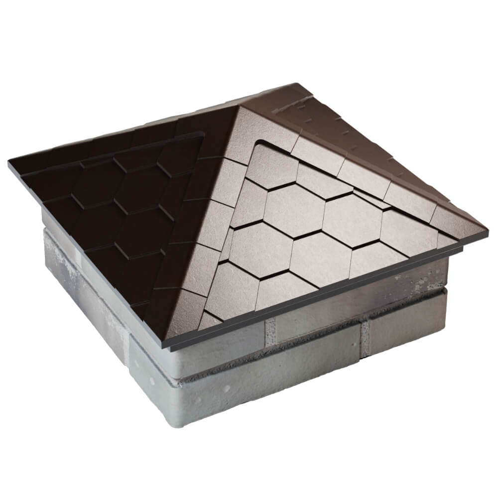 Колпак Zking Эверест Коричневый на столб 1.5х1.5 кирпича (390х390мм) в Кандалакше фото