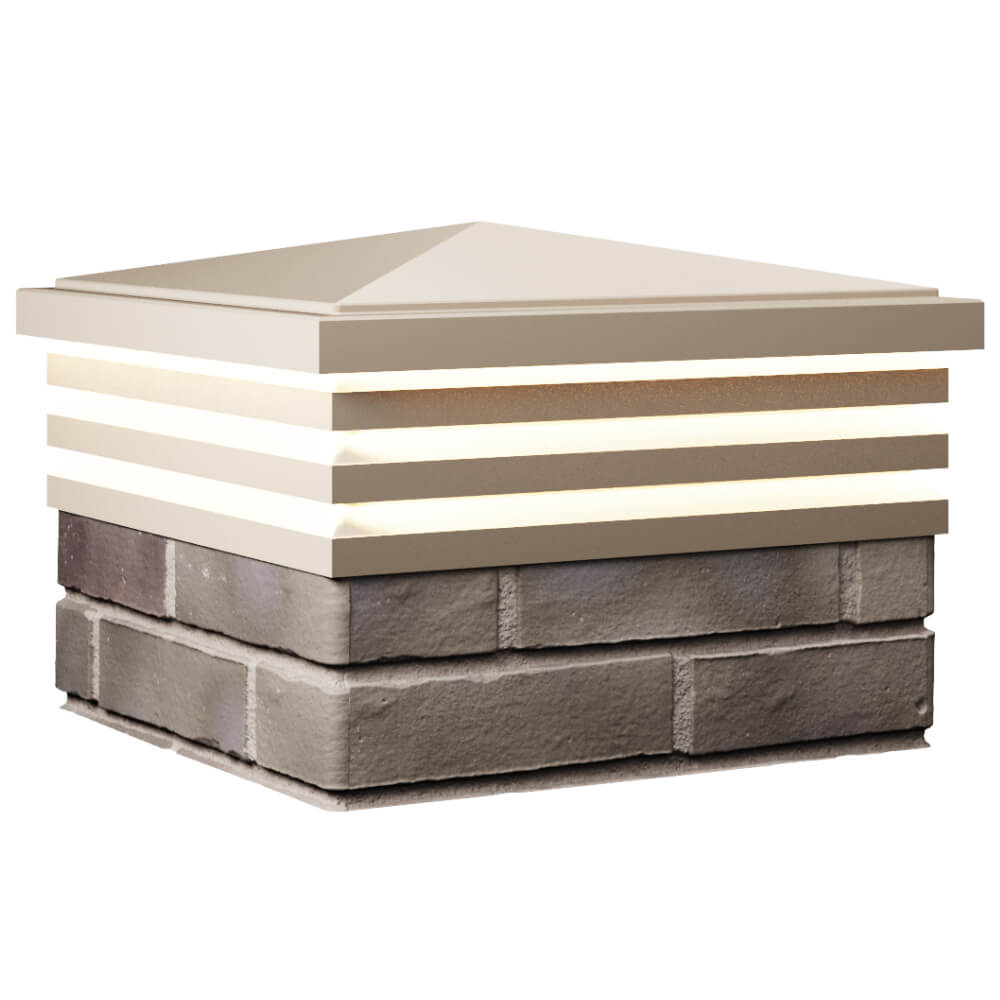 Колпак Zking Бона ХайТек Бежевый на столб 1.5х1.5 кирпича (385х385мм) с подсветкой в Кандалакше фото