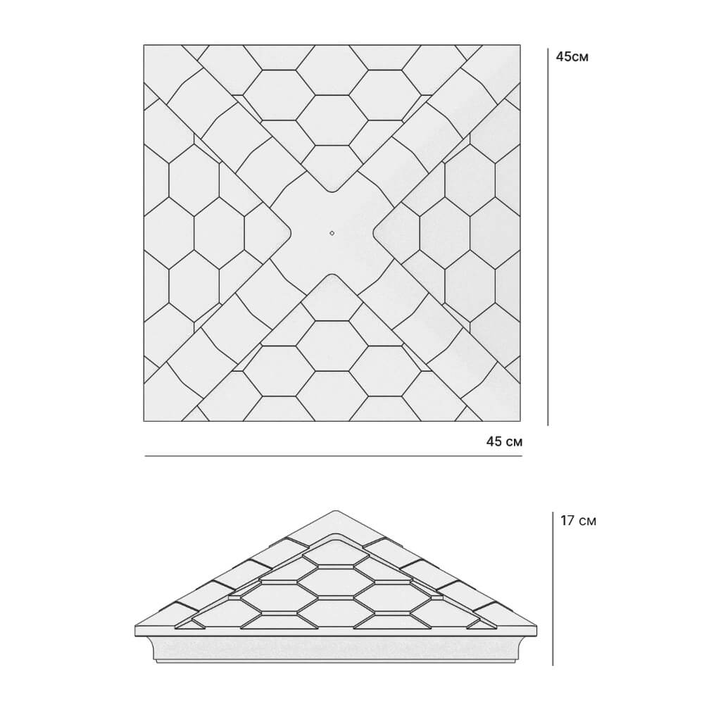 Колпак Zking Эверест Серый на столб 1.5х1.5 кирпича (390х390мм) в Кандалакше фото