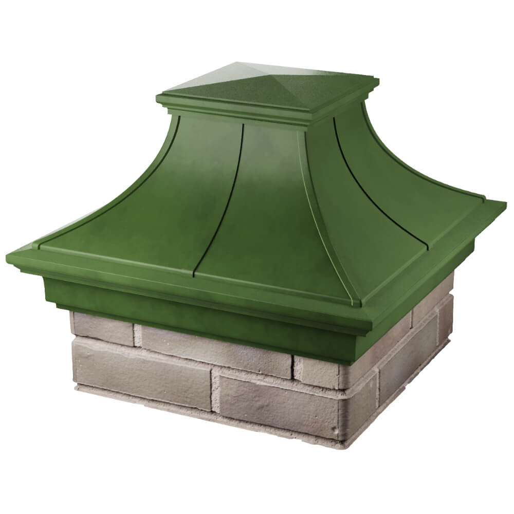 Колпак Zking Монблан Премиум Зеленый на столб 1.5х1.5 кирпича (385х385мм) в Кандалакше фото