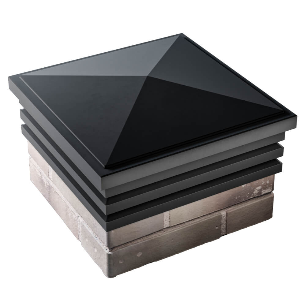 Колпак Zking Бона ХайТек Черный на столб 1.5х1.5 кирпича (385х385мм) в Кандалакше фото