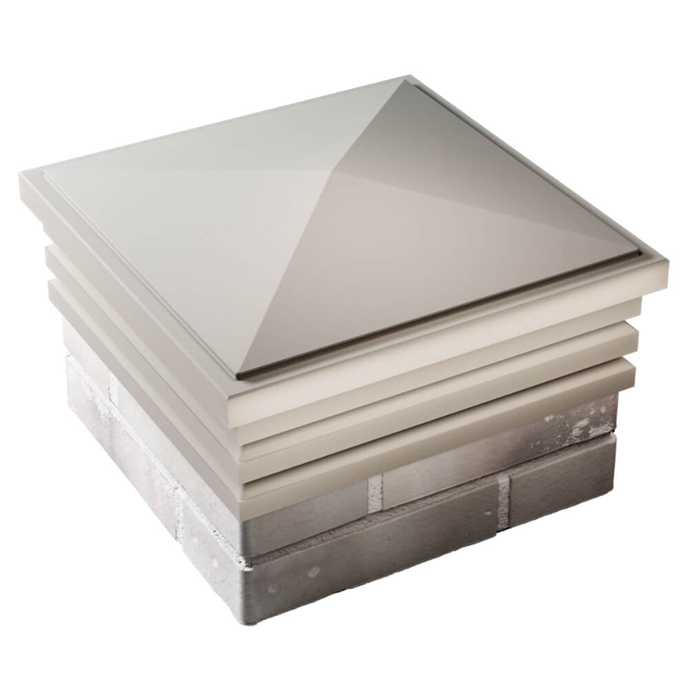 Колпак Zking Бона ХайТек Бежевый на столб 1.5х1.5 кирпича (385х385мм) в Кандалакше фото