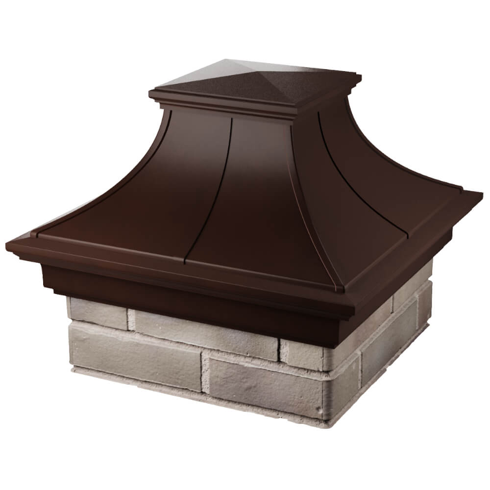 Колпак Zking Монблан Премиум Коричневый на столб 1.5х1.5 кирпича (385х385мм) в Кандалакше фото
