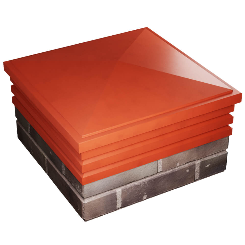 Колпак Zking Бона ХайТек Красный на столб 2х2 кирпича (513х513мм) в Кандалакше фото