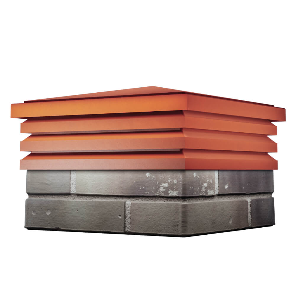 Колпак Zking Бона ХайТек Красный на столб 1.5х1.5 кирпича (385х385мм) в Кандалакше фото