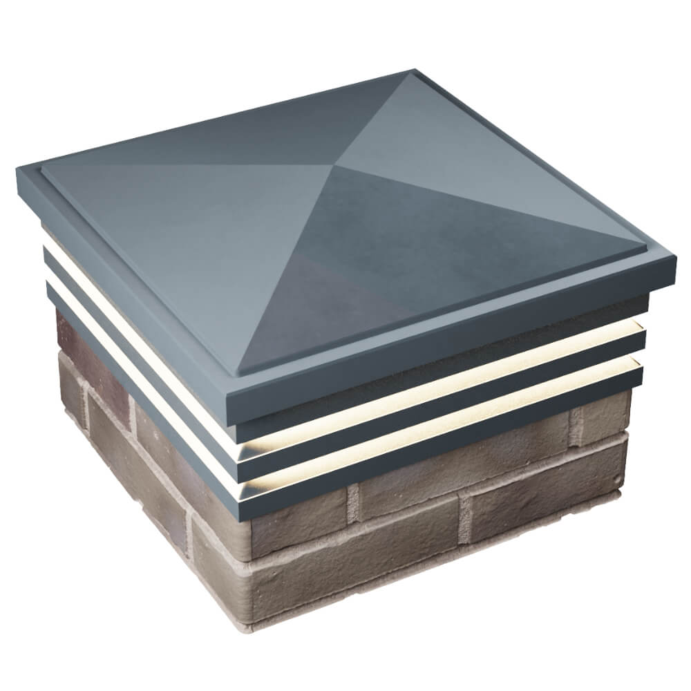 Колпак Zking Бона ХайТек Серый на столб 1.5х1.5 кирпича (385х385мм) с подсветкой в Кандалакше фото